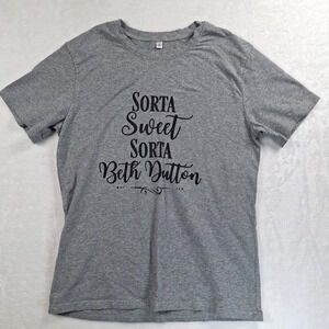 Adult Size S Grey Short Sleeve Swim Bike Run T-Shirt " Sorta Sweet Sorta B.D.